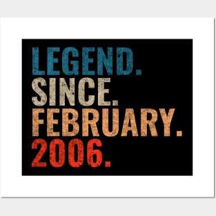 Legend since February 2006 Retro 2006 birthday shirt Posters and Art